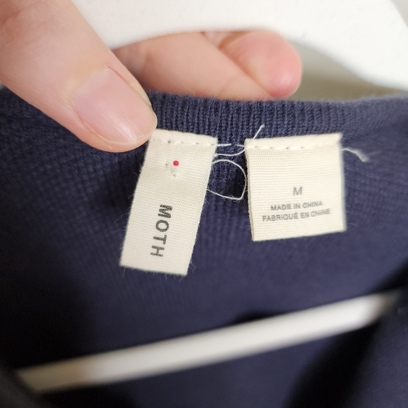 Anthropologie Moth Navy Striped Tamie Sweater Coat M - Picture 6 of 8